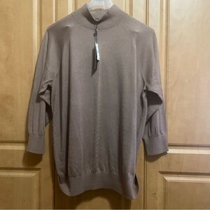 Talbots Brown Mock Neck Plus Pull Over Sweater Size 1X